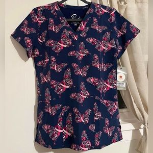 Brand New Breast Cancer Awareness Scrub Top